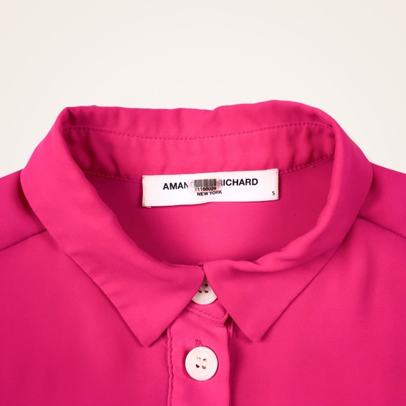 Amanda Uprichard Hot Pink Calton Button-down Top - Picture 8 of 10